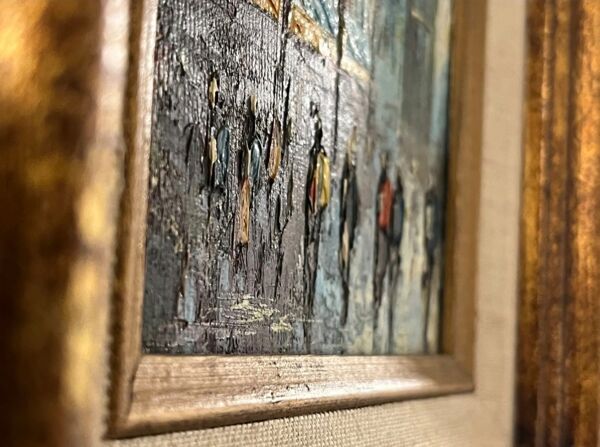 Peinture à l'huile Rue De New-York 1976