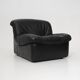 Modular black leather armchairs, 1970s