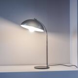 Vintage patinated aluminium and chrome desk lamp