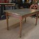 Oak and brass dining table Banque de France 1900