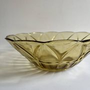 Yellow glass salad bowl