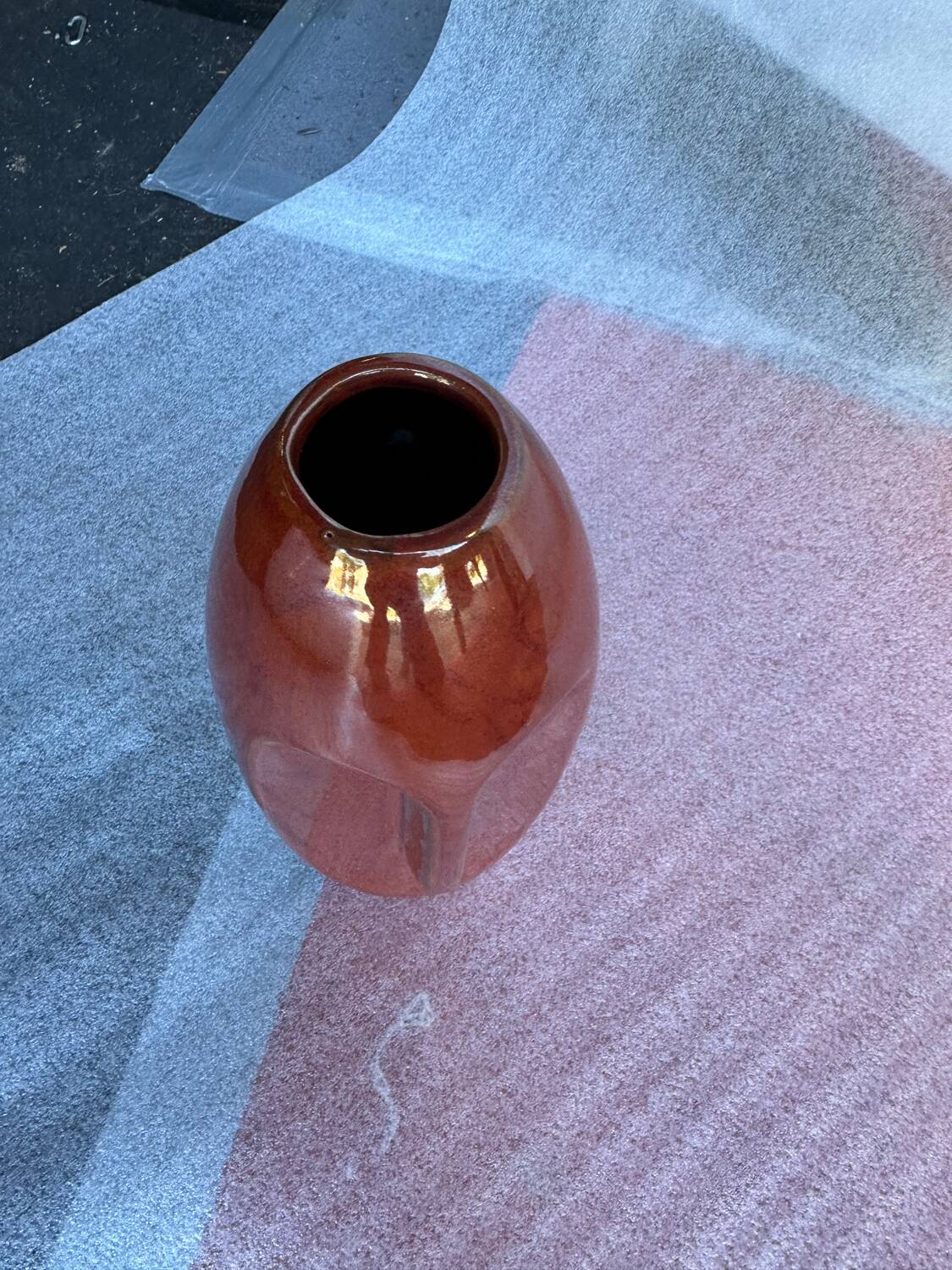Red designer vase
