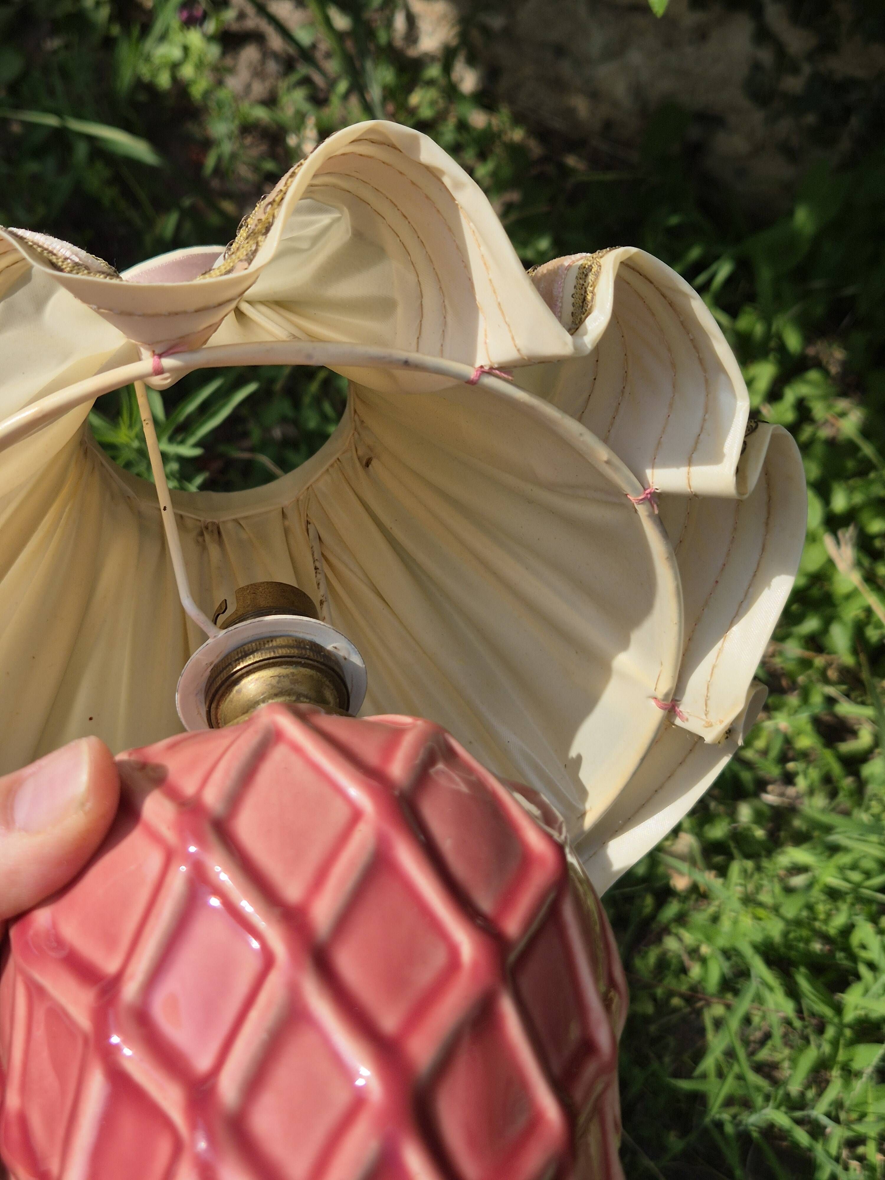 Rare 1970s Desk lamp with pleated shade