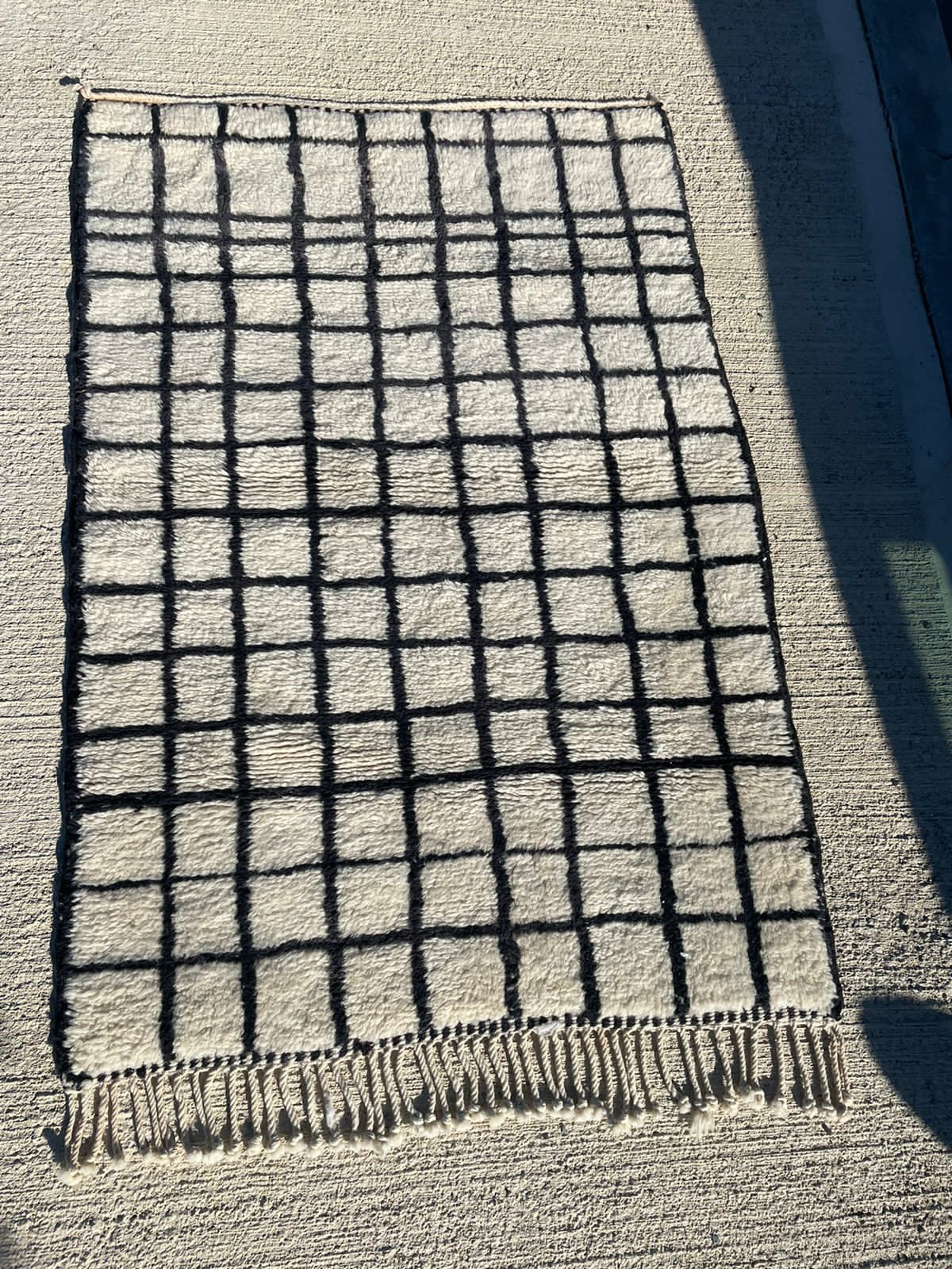 Berber rug black white 152x102cm