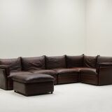 Large leather modular sofa, 1970s Germany