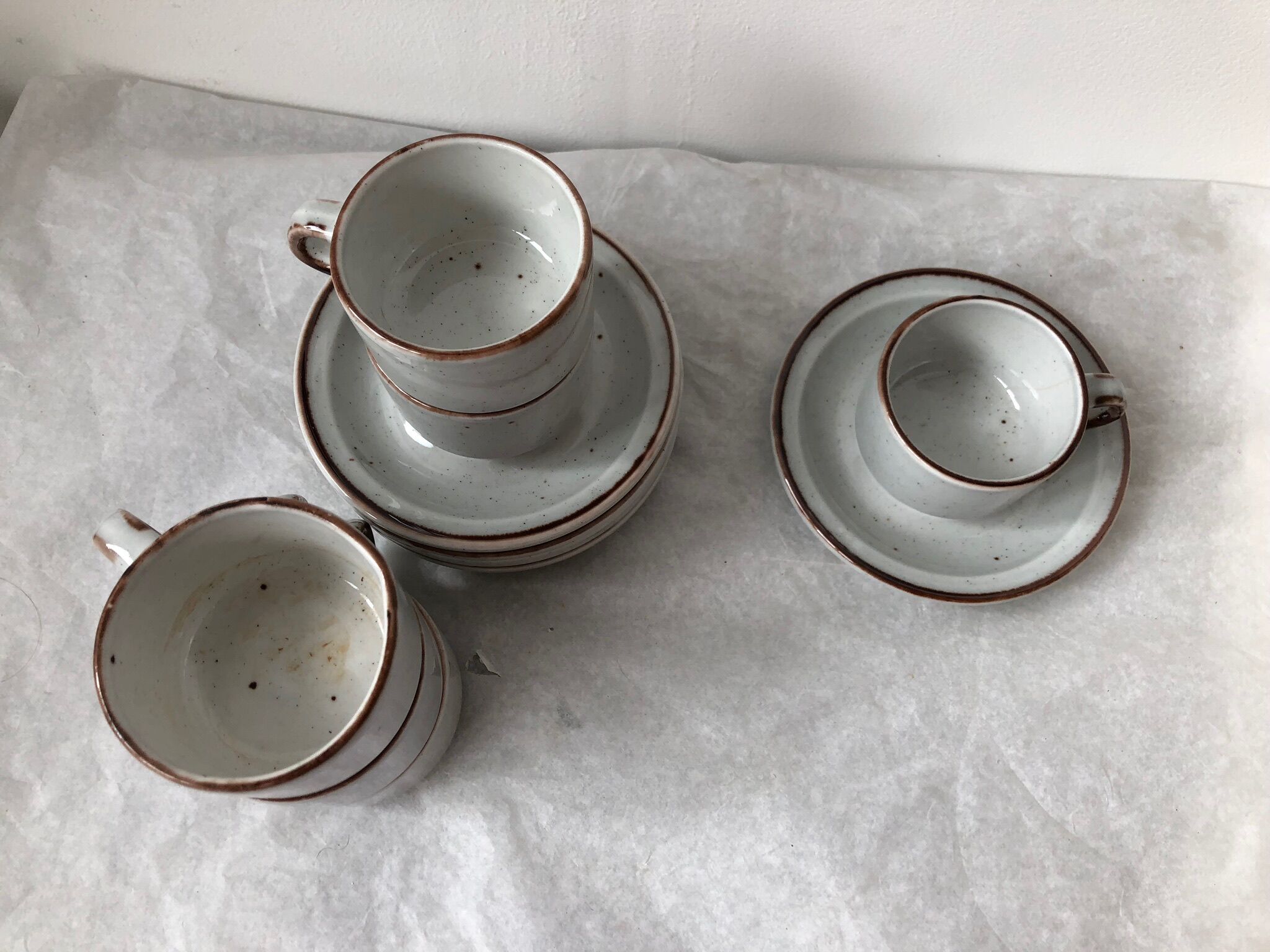 Set of 6 cups in stoneware