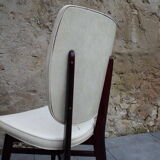 2 skai and wooden chairs