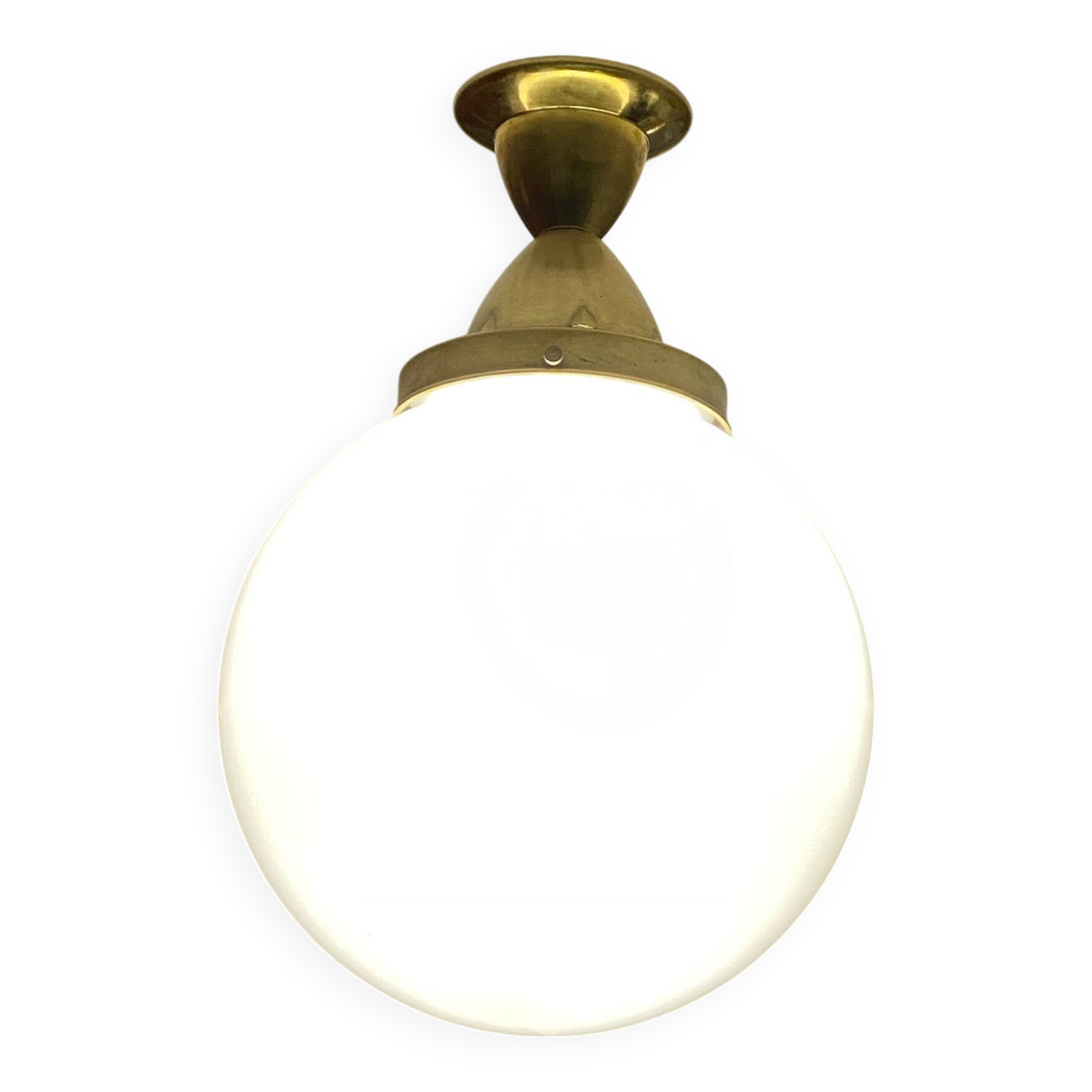 Antique opaline glass ball pendant light