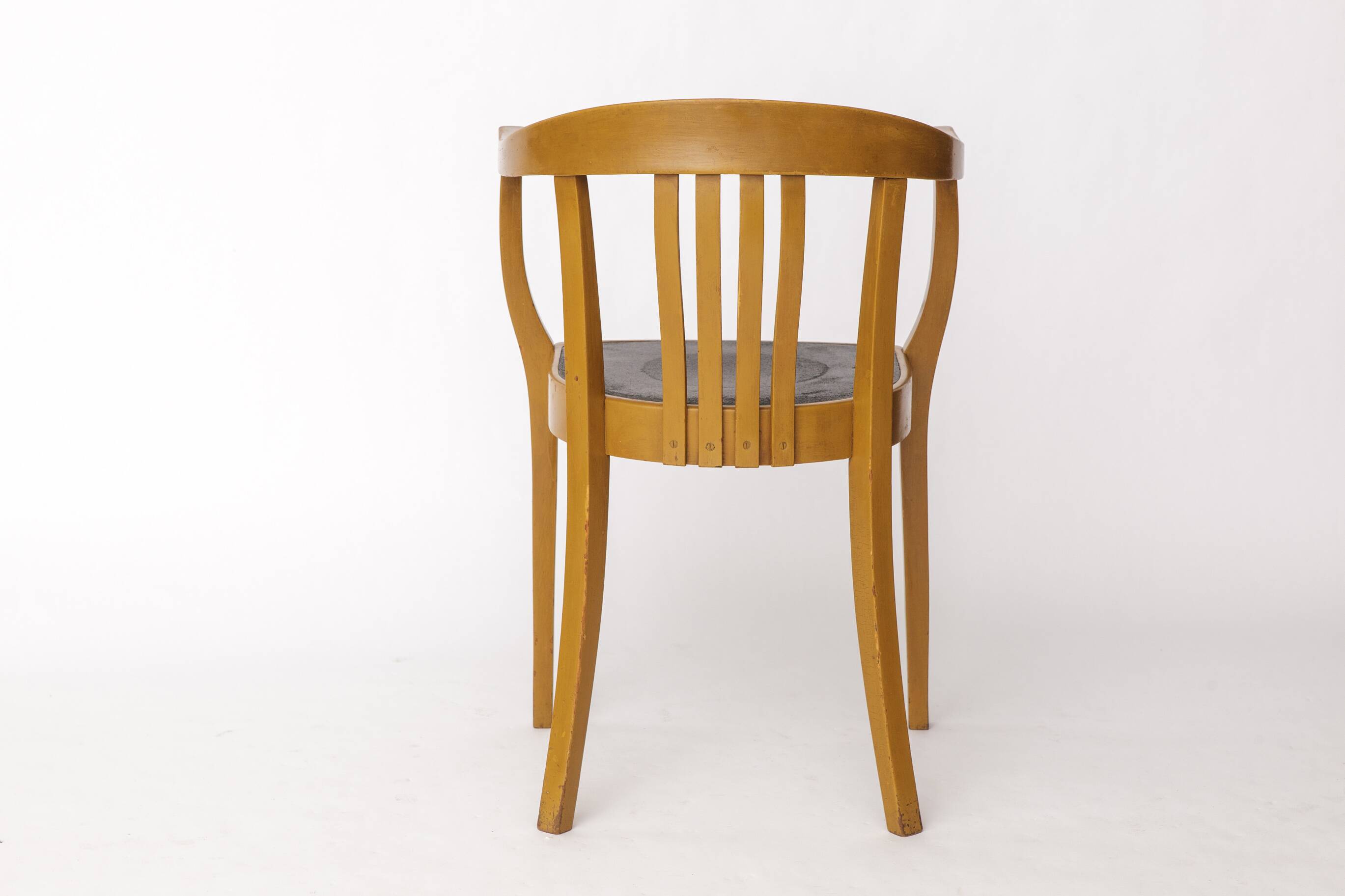 Fauteuil vintage allemand – Jaune moutarde et vert des années 1950 – Style Mid-Century