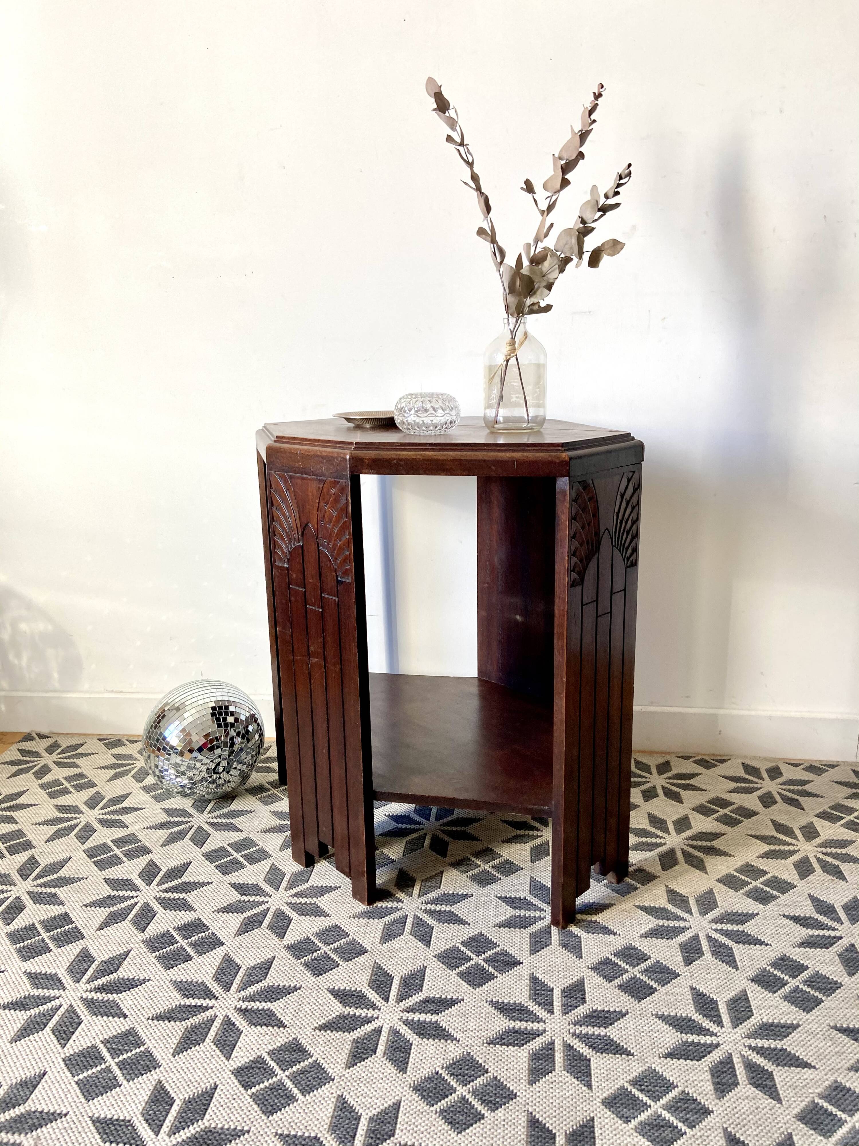 Art deco mahogany side table