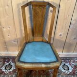 6 Art Deco period chairs in green vinyl