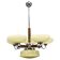 Art Deco Chrome and Walnut Chandelier, Czechoslovakia, 1930s