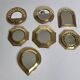Set of 7 Moroccan mirrors in vintage brass 12 cm