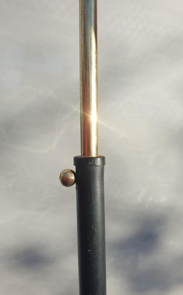 1950 floor lamp with ball head and magazine holders brass ball fasteners
