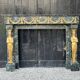 Empire style fireplace in antique green marble and gilded bronzes circa 1880