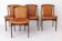 Set of 4 Erik Buch Rosewood Dining Chairs Cognac Leather Danish Mid Century