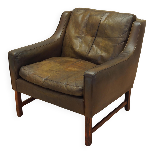 Fauteuil en palissandre, design scandinave, années 1960, designer : Fredrik Kayser, production : Vatne Møbler