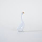 Porcelain goose figurine, Hungarian design, 1960s,manufactured by Holloháza