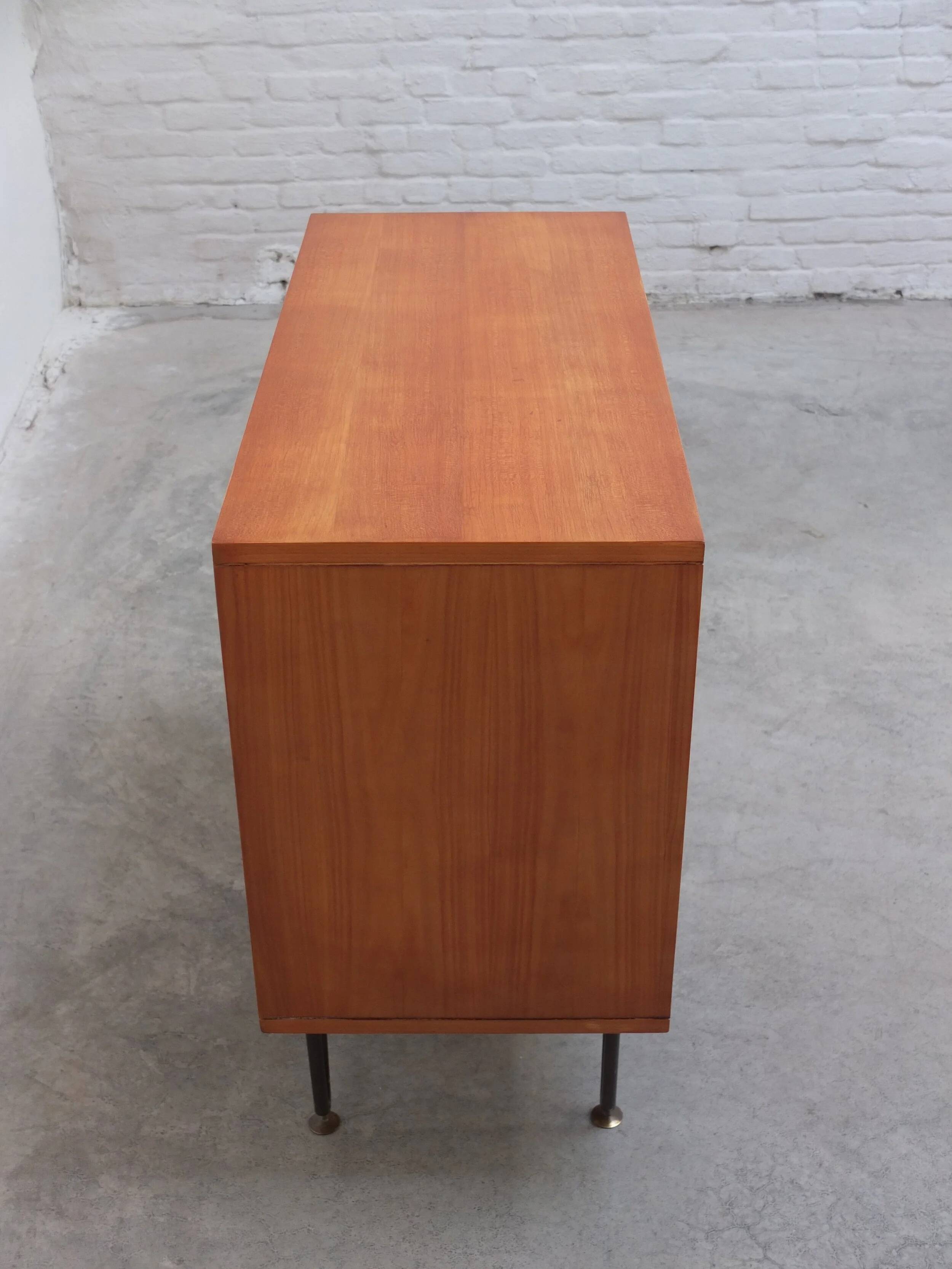Pair of honey coloured cabinets by Alfred Hendrickx for Belform, 1950s