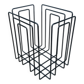 Black metal magazine rack by Willy Glaeser for TMP, 1980s.