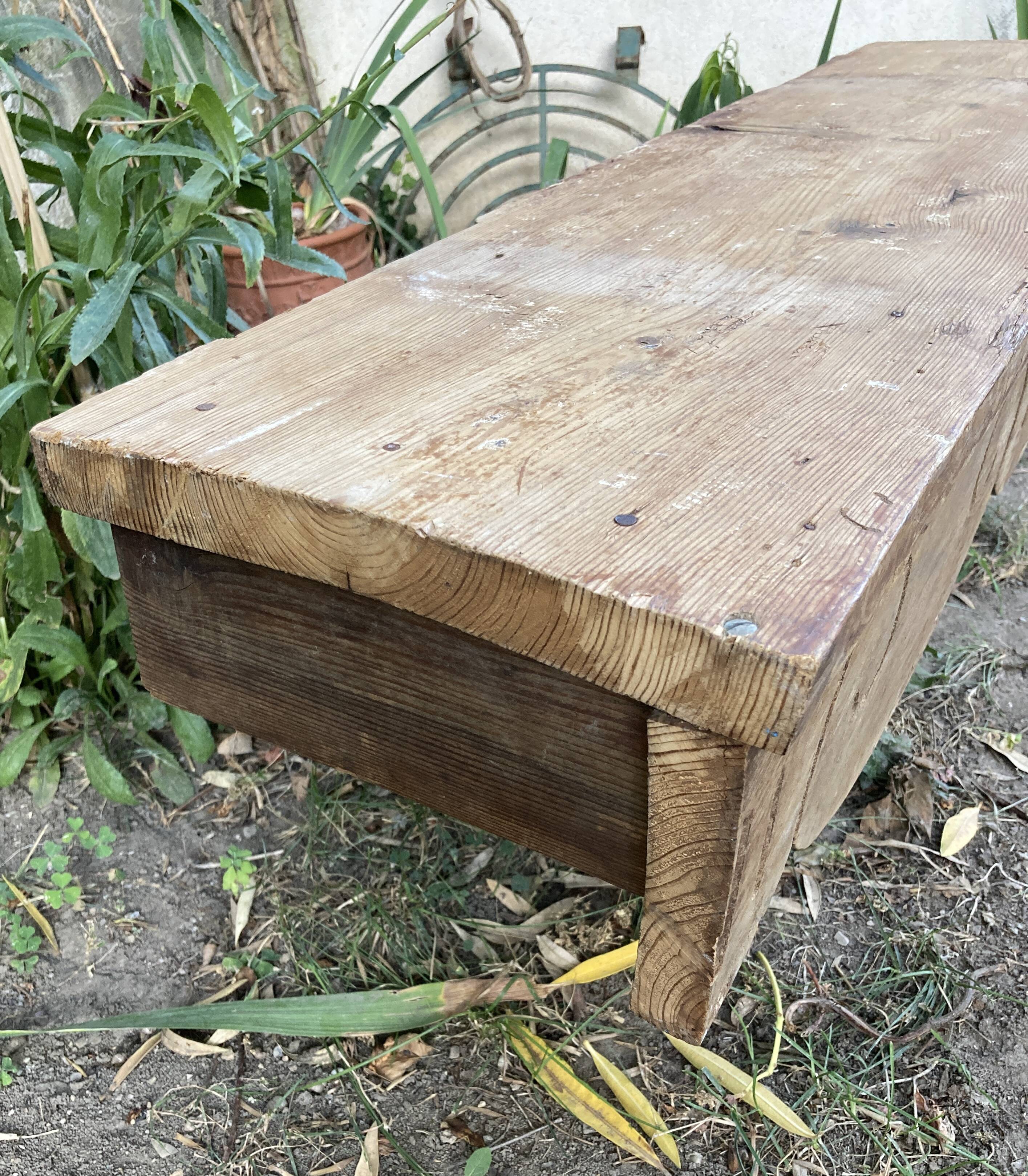 Antique shelf carved wood - raw oak - L 102 x D 28