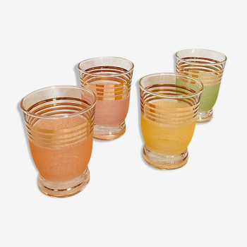4 verres granités colorés