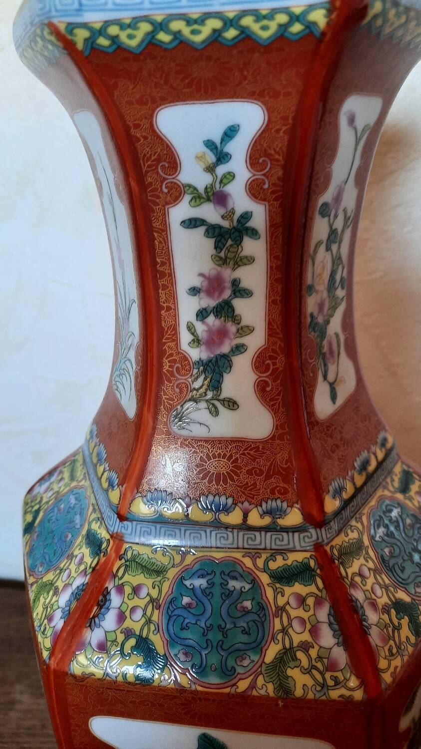 Chinese vase in rose family porcelain