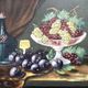 Tableau huile sur toile : nature morte aux fruits (A)