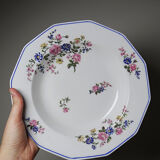 4 deep plates Bernardaud Limoges porcelain with floral decoration from the 1920s to 1950s.