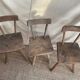 Wooden tripod chairs raw art