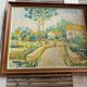 Old oil on panel andré poirson 1954 + vintage wood frame
