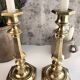 Charming Pair of Victorian Brass Candlesticks with Octagonal Bases - Matching Antique Candle Holders