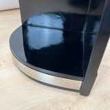 Art Deco Black Lacquered Lowboard with Chrome Fittings, France, 1930s