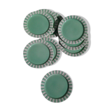 9 green dessert plates