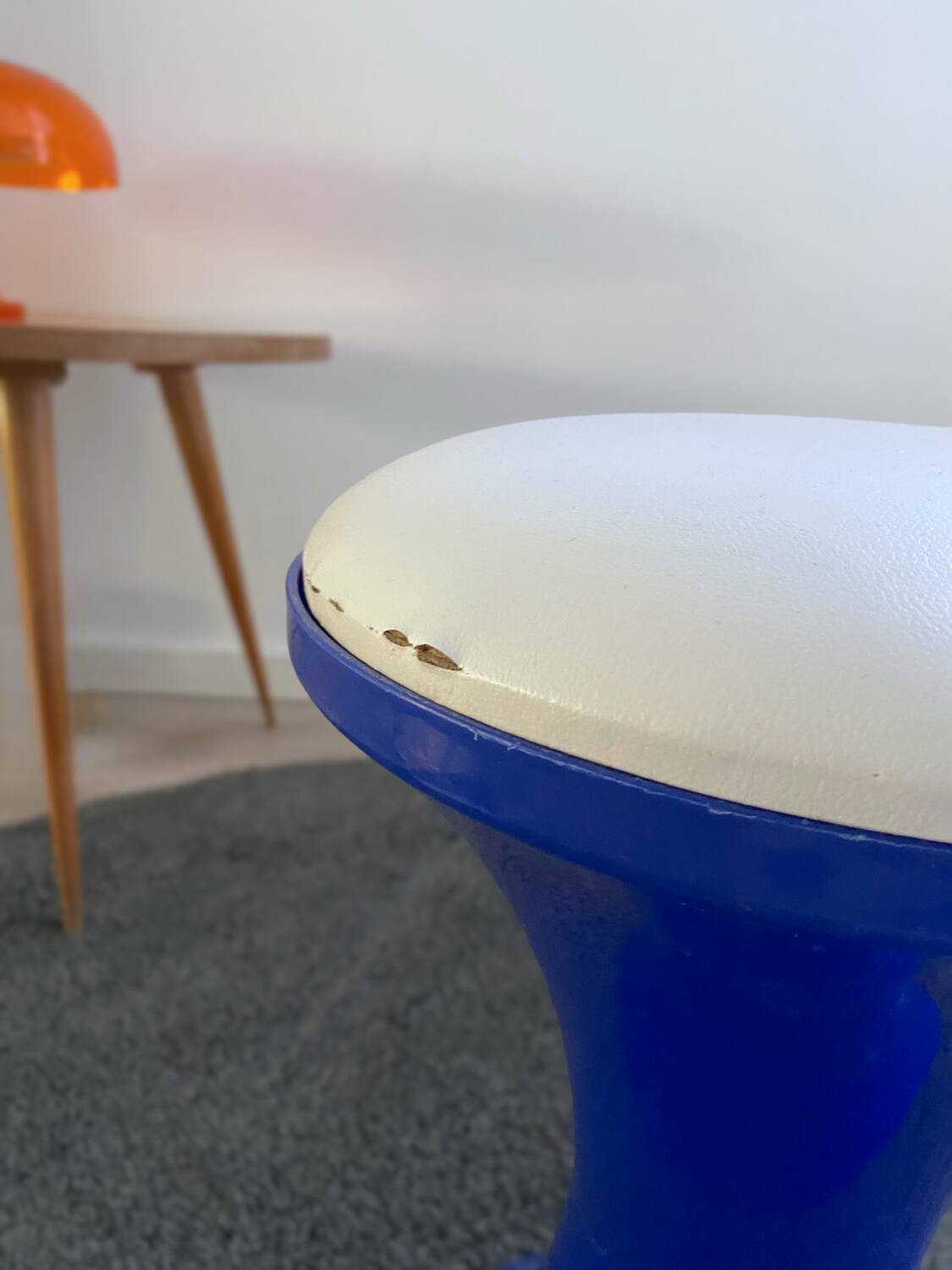 Vintage blue tam tam stool