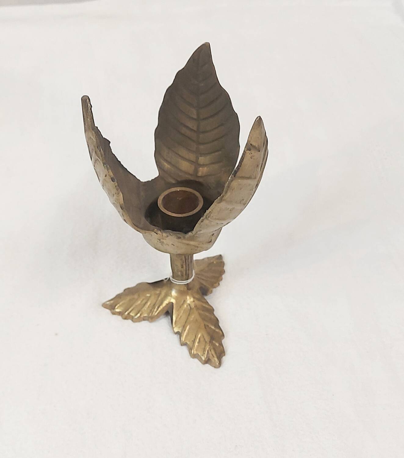 Brass flower candle holder