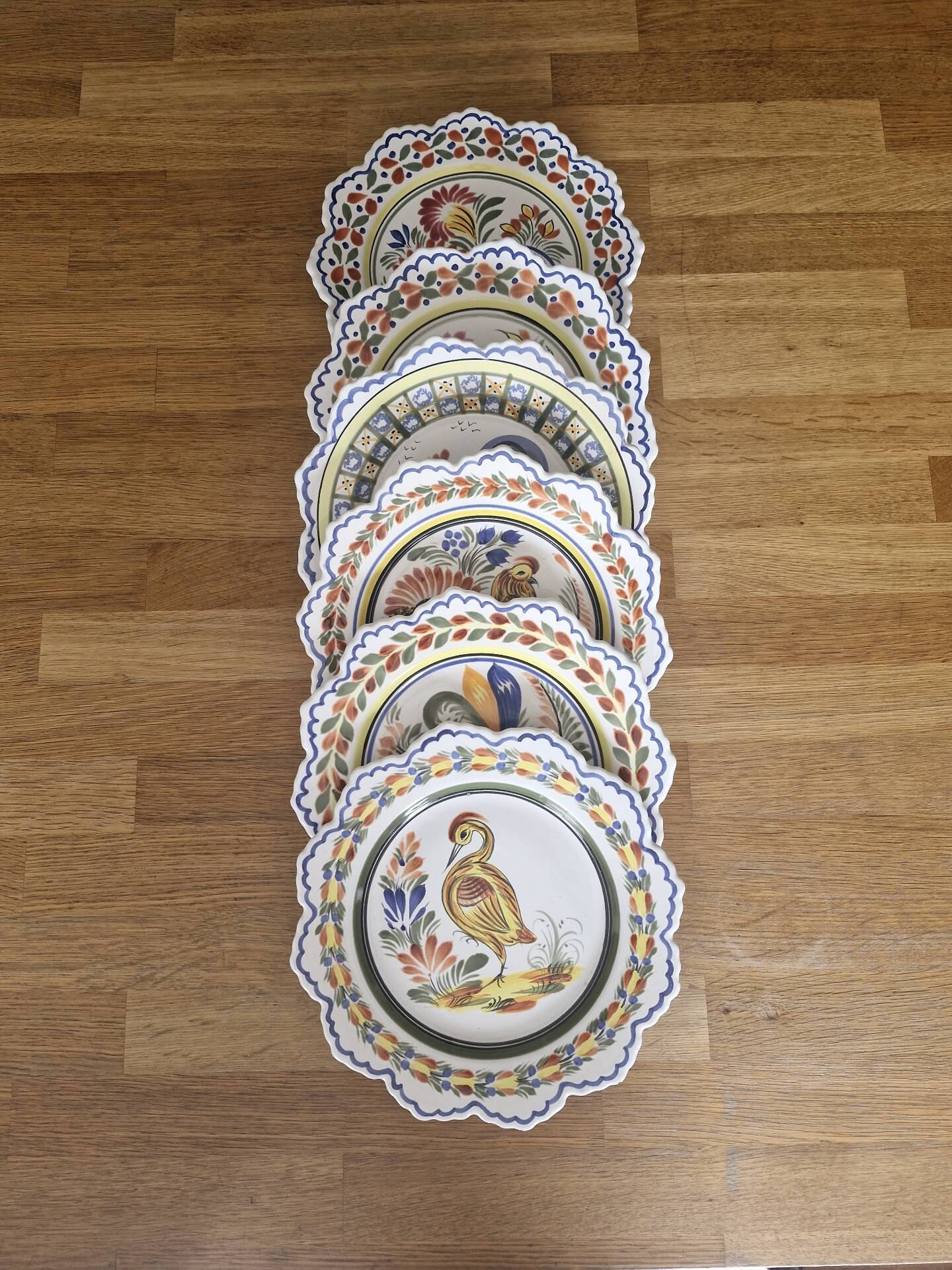 Set of 6 Breton plates