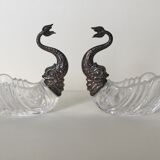 Crystal salts with silver frame