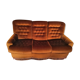 Vintage 3-seater convertible velvet toad sofa