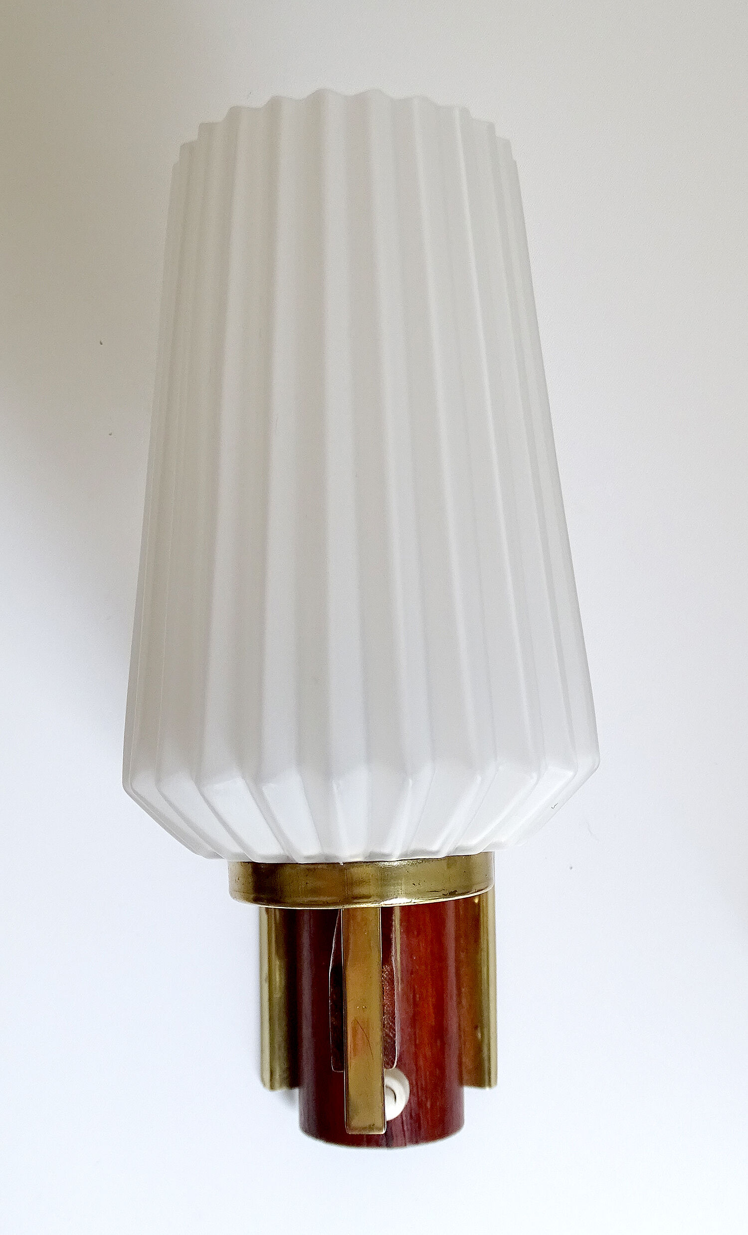 Scandinavian vintage aplique, 60s, teak glass brass