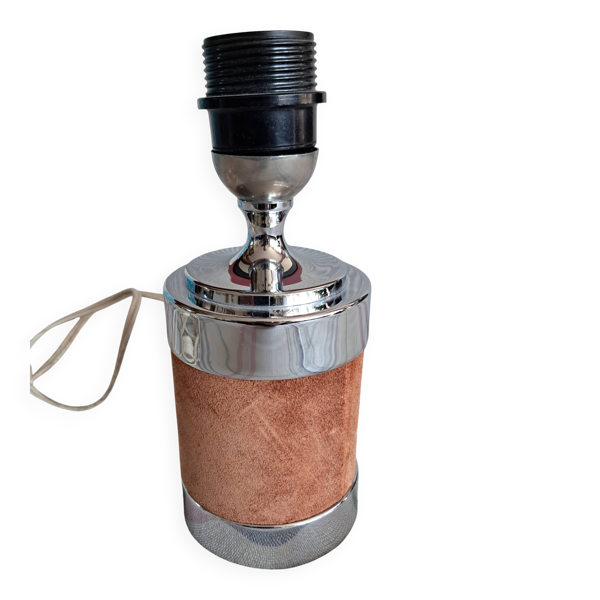 Pied de lampe vintage en métal argenté — Beyit