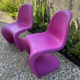 Pair of Pink Panton Chairs by Verner Panton