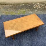 Coffee table with oak checkerboard top, 1960s