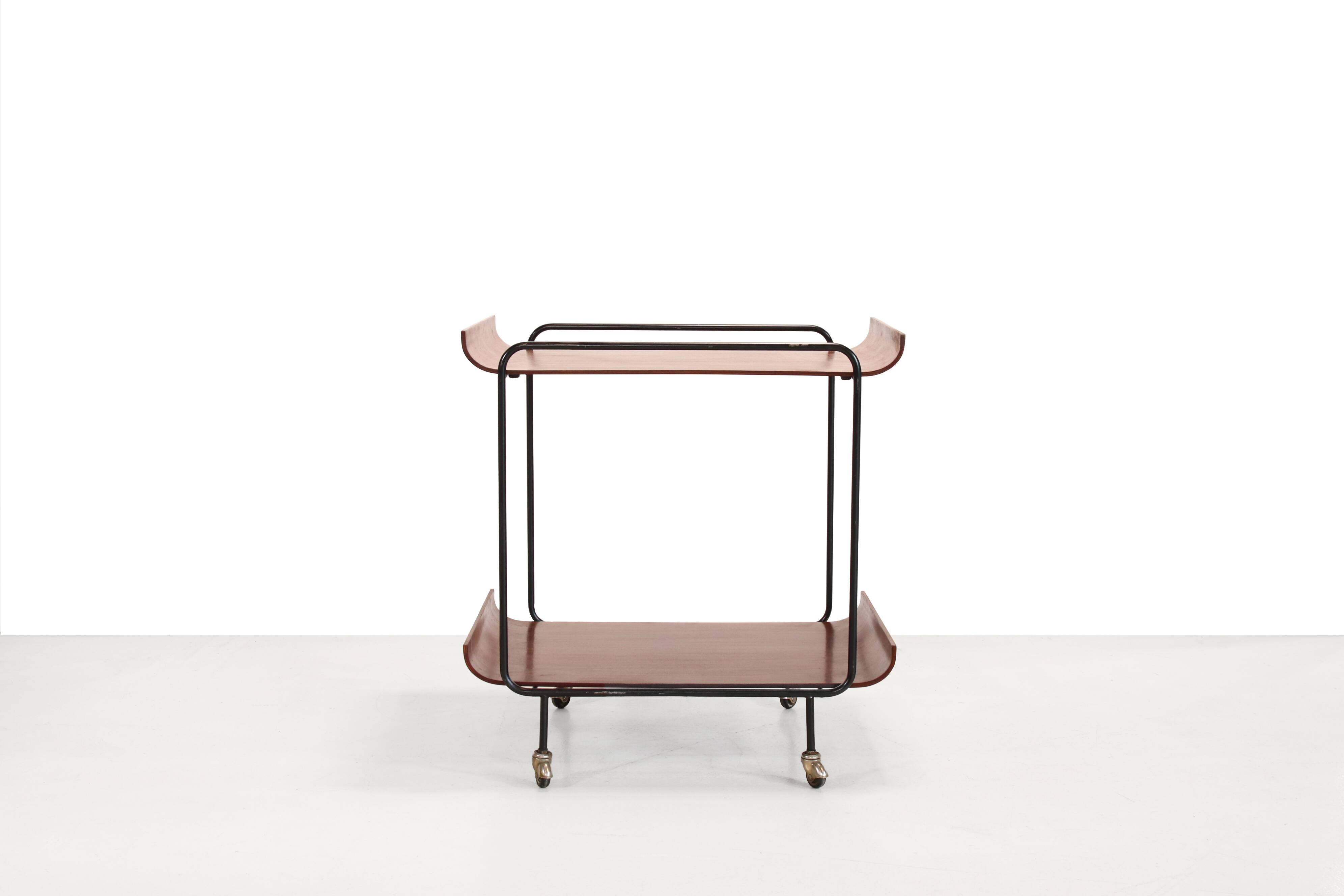 Plywood tea trolley by Franco Campo and Carlo Graffi for Stilcasa