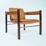 Armchair in Jacaranda Wood and Leather by Celina Decorações, Brazil, 1950s