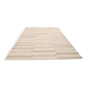 Tapis turc vintage marron et crème