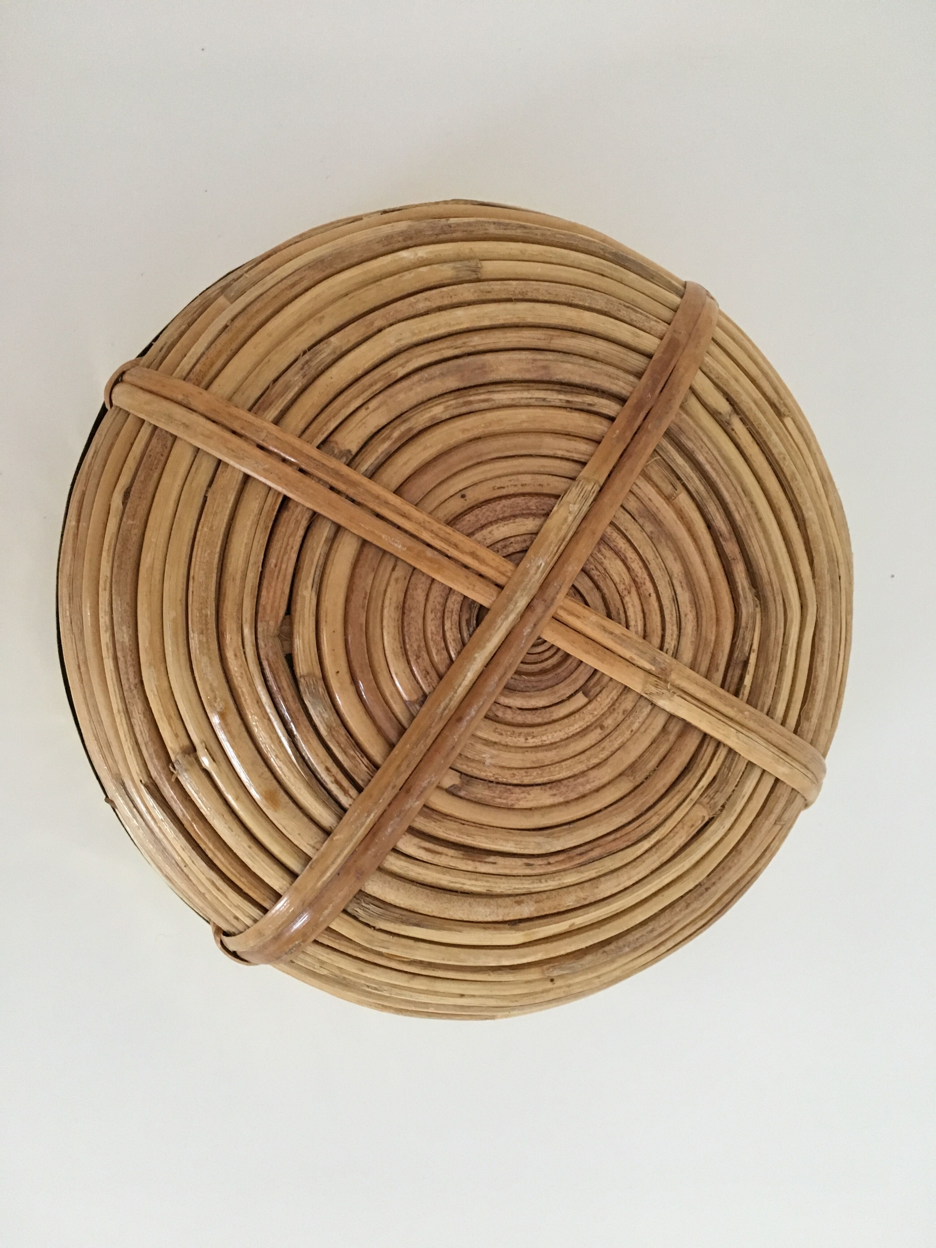Bamboo and brass basket