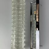60s 70s wall lamp Limburg Germany Wall Sconce Ice Glass Chrome Space Age