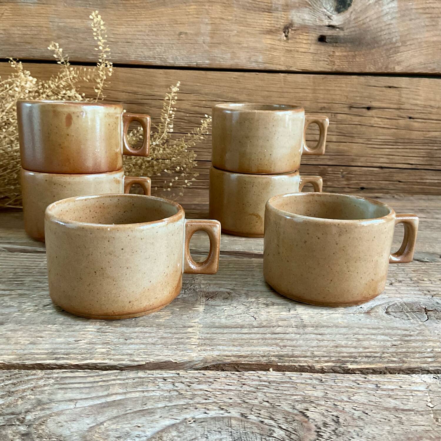 6 tasses en grès de Brenne France