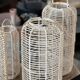 Large lantern-shaped rattan pendant lamp H50 D24